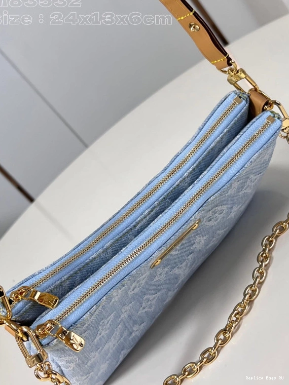 Cheap LOUIS VUITTON Liv double pochette -24.5*13.5*6.5CM 0713